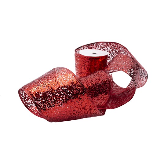 Imagem FITA NATALINA GLITTER VERMELHO 10CM 48151 GRILLO