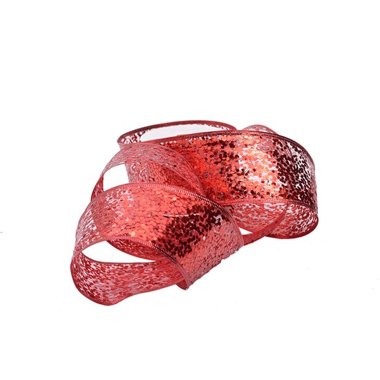 Imagem FITA NATALINA GLITTER VERMELHO 6,3CM 48150 GRILLO