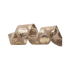 Imagem de FITA NATALINA NATURAL COM DOURADO 6,3CM 48167 GRILLO - Grillo Ltda