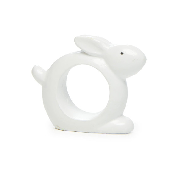 Imagem ARGOLAS PORTA GUARDANAPO EM FORMA DE COELHOS BRANCO
