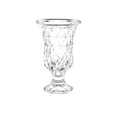 Imagem de VASO COM PÉ DE VIDRO SODO-CALCICO DIAMOND 14,5X11,5CM  - Coliseu Presentes Ltda