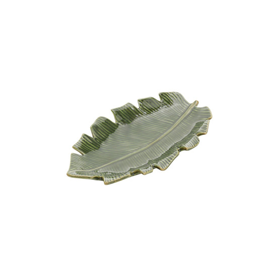 Imagem FOLHA DECORATIVA DE CERAMICA BANANA LEAF VERDE 21,5X12CM LYOR