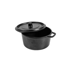 Imagem de TRAVESSA MINI CAÇAROLA REDONDA COM TAMPA 13 CM MELAMINA 100% PROFISSIONAL BLACK - Houseware Brasil Ltda