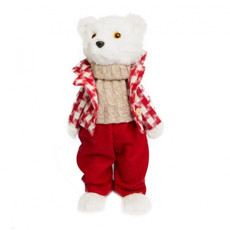 Imagem de URSO CLOTHES EM PÉ VERMELHO / BRANCO 38CM TOK DA CASA - Tk Artigos De Festas Eireli