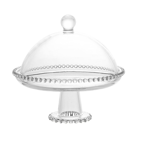 Imagem PRATO CRISTAL DE CHUMBO COM PÉ E TAMPA PEARL 20X18CM WOLFF