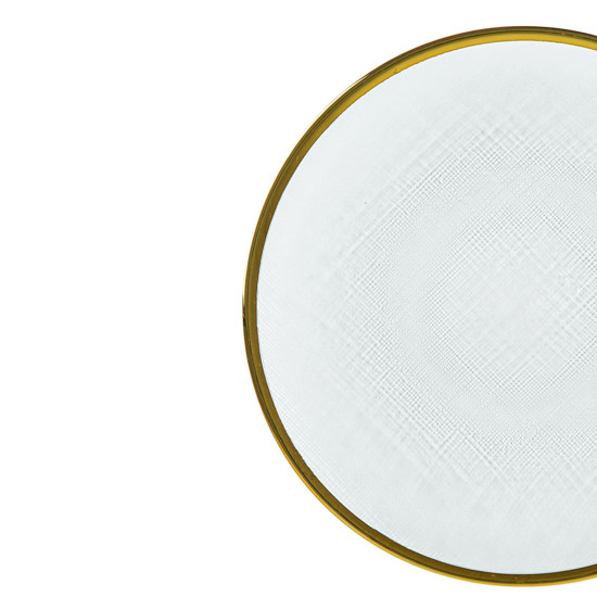 Imagem PRATO SOBREMESA CRISTAL DE CHUMBO COM BORDA DOURADA WOLFF