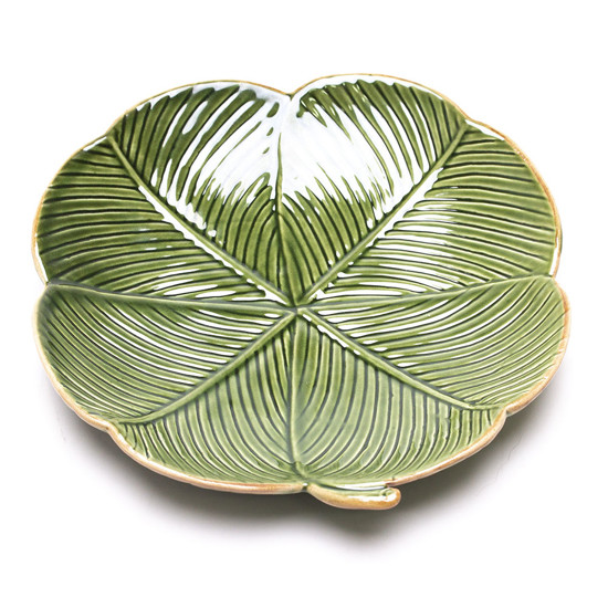 Imagem PRATO DECORATIVA DE CERAMICA BANANA LEAF VERDE 20X3CM LYOR