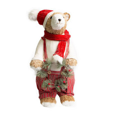 Imagem de URSO GUIRLANDA LUCKY VERMELHO/BRANCO 26CM TOK DA CASA - Tk Artigos De Festas Eireli