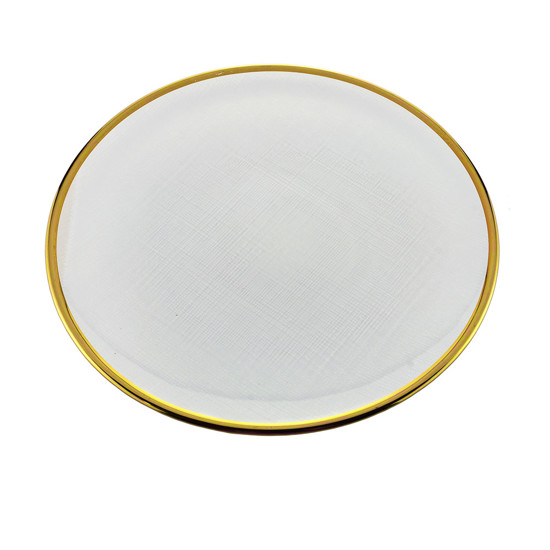 Imagem PRATO SOBREMESA CRISTAL DE CHUMBO COM BORDA DOURADA WOLFF