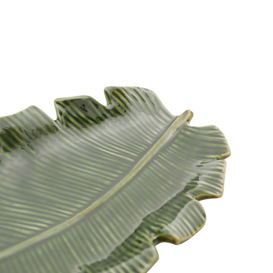 Imagem FOLHA DECORATIVA DE CERAMICA BANANA LEAF VERDE 21,5X12CM LYOR