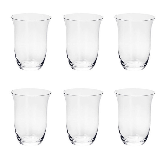 Imagem CONJUNTO 6 COPOS PARA ÁGUA BAIXO DE VIDRO SODO-CALCICO KLEOPATRA BRANTA 350ML - BOHEMIA