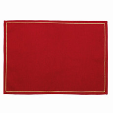 Imagem de LUGAR AMERICANO BORDADO VERMELHO E DOURADO35X50CM CROMUS  - Cromus Embalagens Ind. E Com. Ltda