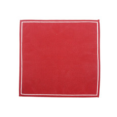 Imagem de GUARDANAPO BORDADO VERMELHO COM BRANCO 45X45CM CROMUS  - Cromus Embalagens Ind. E Com. Ltda