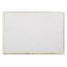 Imagem de LUGAR AMERICANO BORDADO BRANCO E DOURADO 35X50CM - CROMUS  - Cromus Embalagens Ind. E Com. Ltda