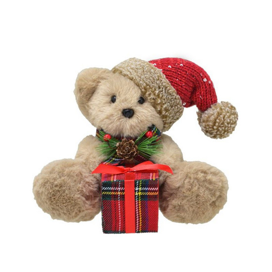 Imagem URSO NATALINO DECORATIVO COM PRESENTE E GORRO - MABRUK 