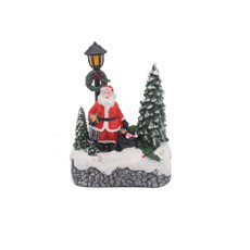 Imagem de ENFEITE VILA PAPAI NOEL COM SACO DE PRESENTES 5X9X13CM  - TOK DA CASA  - Store Mania Comercio E Importacao Ltda