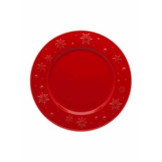 Imagem de PRATO RASO 28CM VERMELHO SNOWFLAKES 27CM BORDALLO PINHEIRO  - Vaa Brasil Comercio Importacao E Esportacao Sa