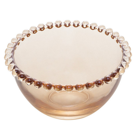 Imagem CONJUNTO 4 BOWLS DE CRISTAL PEARL ÂMBAR 14CM X 8CM - WOLFF