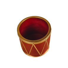 Imagem de VASO DE CERÂMICA NATALINO COR VERMELHO E DOURADO - TOK DA CASA  - Store Mania Comercio E Importacao Ltda