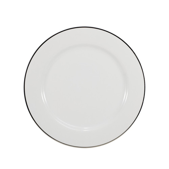 Imagem PRATO RASO 27CM ITAMARATY FILETE PRATEADO EM PORCELANA 