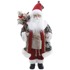 Imagem de PAPAI NOEL DECORATIVO COM SACO DE PRESENTES E LANTERNA 45CM - CROMUS - Cromus Embalagens Ind. E Com. Ltda