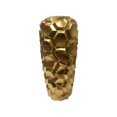 Imagem de VASO GRÉS DECORATIVO COR DOURADO 32X19X19CM - TOK DA CASA  - Store Mania Comercio E Importacao Ltda