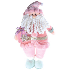 Imagem de PAPAI NOEL COM PRESENTE COR ROSA E BRANCO 17X30X50CM - CROMUS  - Cromus Embalagens Ind. E Com. Ltda