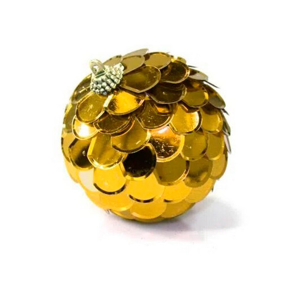 Imagem BOLA NATALINA COR DOURADO DE PVC MERITA 12CM 
