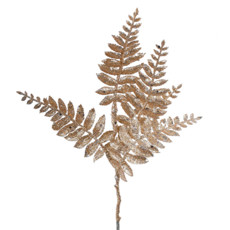 Imagem de HASTE FOLHAS X5 COR CHAMPAGNE COM GLITTER 15X36CM - GRILLO 52229 - Grillo Ltda