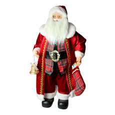 Imagem de PAPAI NOEL DECORATIVO EM PÉ COR XADREZ VERMELHO 120CM - TOK DA CASA  - Store Mania Comercio E Importacao Ltda