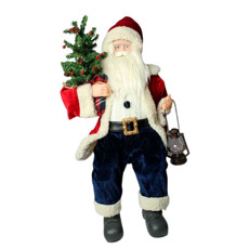 Imagem de PAPAI NOEL DECORATIVO SENTADO COM PINHO XADREZ VERMELHO 60CM - TOK DA CASA  - Store Mania Comercio E Importacao Ltda