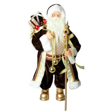 Imagem de PAPAI NOEL DECORATIVO COM SACO DE PRESENTES COR MARROM E BRANCO 60CM - TOK DA CASA  - Store Mania Comercio E Importacao Ltda