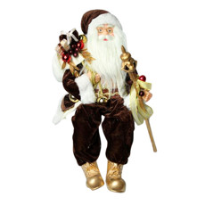 Imagem de PAPAI NOEL DECORATICO COR MARROM, DOURADO E BRANCO 45CM - TOK DA CASA  - Store Mania Comercio E Importacao Ltda