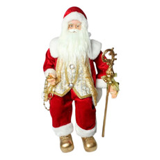 Imagem de PAPAI NOEL DECORATIVO SENTADO VERMELHO E DOURADO 60CM - TOK DA CASA  - Store Mania Comercio E Importacao Ltda