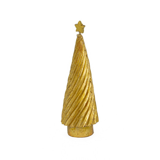 Imagem ENFEITE DECORATIVO ÁRVORE FRISSO COR DOURADO 5,3X16CM - YANGZI