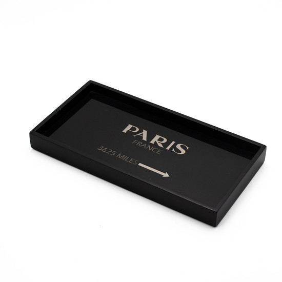 Imagem BANDEJA DECORATIVA PARIS COR PRETO 14,5X28,5X3CM - LIMOEIRO