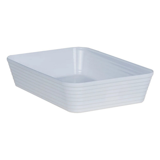 Imagem TRAVESSA RETANGULAR COM FRISO LE CHEF BRANCA 27,5X19X6 CM - PARAMOUNT 