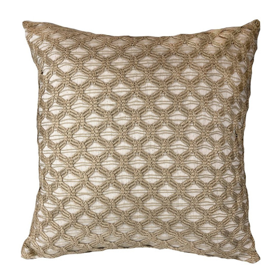Imagem ALMOFADA CROCHE RENDADO COR BEGE 52X52CM - DECORTEXTIL