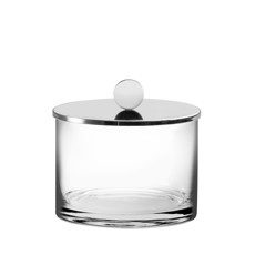 Imagem de CAIXINHA PEQUENA SAREZZO MÉDIA COM TAMPA PRATEADA EM INOX Ø12.3 X 12 CM - RIVA - Br Comercio De Utensilios Domesticos Eireli