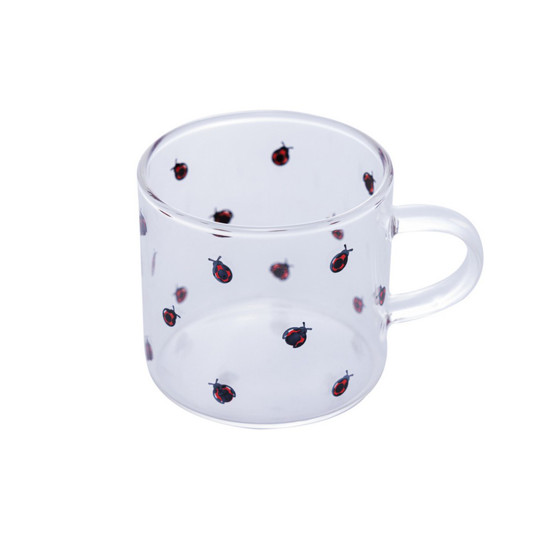 Imagem CANECA DE VIDRO BOROSSILICATO RESISTENTE AO CALOR LADYBUG 125ML - LYOR