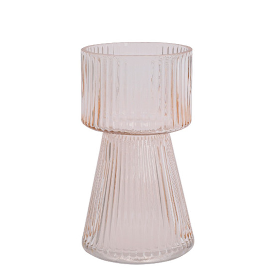 Imagem VASO DECORATIVO EM VIDRO COR BEGE 8X8X17CM - GRILLO 52726