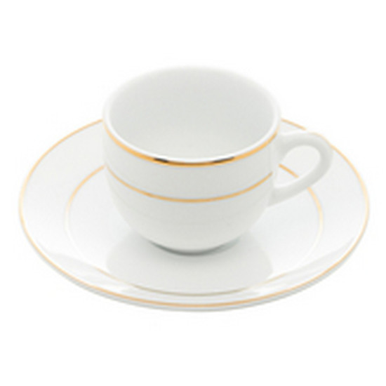 Jogo de Chá de Porcelana Branco - 6 Xícaras + 1 Jarra Bule + 1 Bandeja -  Café da Manhã Cozinha