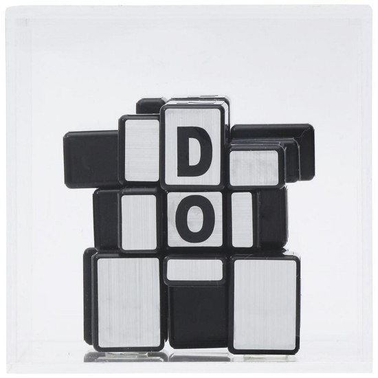 Imagem CUBO MIX & MATCH DECORATIVO COR PRETO E PRATEADO 10,5X10,5CM SARA KATTAN