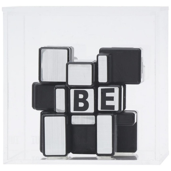 Imagem CUBO MIX & MATCH DECORATIVO COR PRETO E PRATEADO 10,5X10,5CM SARA KATTAN