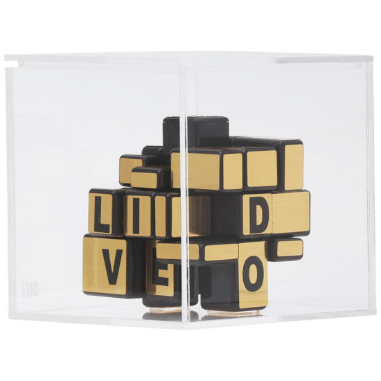 Imagem CUBO MIX & MATCH DECORATIVO COR PRETO E DOURADO 10,5X10,5CM 