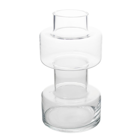 Imagem VASO DECORATIVO EM VIDRO TRANSPARENTE 18X18X33CM - GRILLO 54765