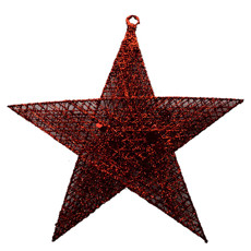 Imagem de ESTRELA DECORATIVA NATALINA COR VERMELHO COM GLITTER  EM FERRO 60X60CM - GRILLO 54967 - Grillo Ltda