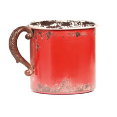 Imagem de CANECA NATALINA EM METAL COR VERMELHO (FARM HOUSE) 30X30X20CM - CROMUS  - Cromus Embalagens Ind. E Com. Ltda