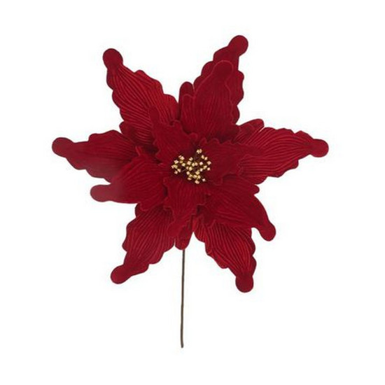 Imagem POINSÉTIA DECORATIVA NATAL COR VERMELHO COM DOURADO 50CM - TOK DA CASA 