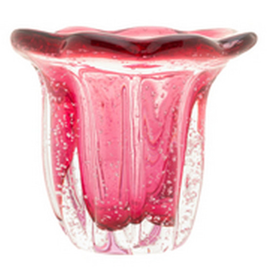 Imagem VASO DE VIDRO ITALY ROSA 18CM X 18,5CM - WOLFF